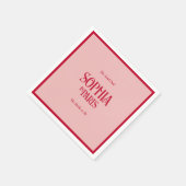 Sie sagte, Oui die Birke sei in Paris rosa und rot Serviette (Ecke)