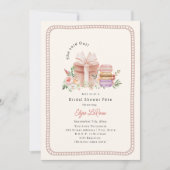 Sie sagte Oui Französisch Macaron Brautparty Borde Einladung (Vorderseite)