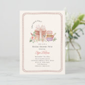 Sie sagte Oui Französisch Macaron Brautparty Borde Einladung (Stehend Vorderseite)