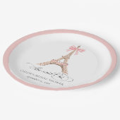 Sie sagte Oui Paris Bow Eiffel Tower BRAUTPARTY Pappteller (Schrägansicht)