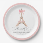 Sie sagte Oui Paris Bow Eiffel Tower BRAUTPARTY Pappteller (Vorderseite)