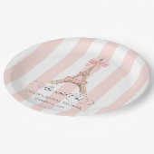 Sie sagte Oui Paris Bow Eiffel Tower BRAUTPARTY Pappteller (Schrägansicht)