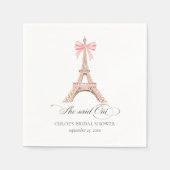 Sie sagte Oui Paris Bow Eiffel Tower BRAUTPARTY Serviette (Vorderseite)