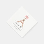 Sie sagte Oui Paris Bow Eiffel Tower BRAUTPARTY Serviette (Ecke)