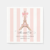 Sie sagte Oui Paris Bow Eiffel Tower BRAUTPARTY Serviette (Vorderseite)