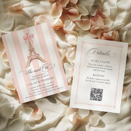 Sie sagte Oui Paris Bow Eiffel Tower QRCODE DETAIL Einladung