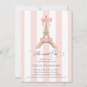 Sie sagte Oui Paris Bow Eiffel Tower QRCODE DETAIL Einladung (Vorderseite)
