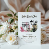 Sie sagte Oui Paris Brautparty Parisian Brunch Einladung