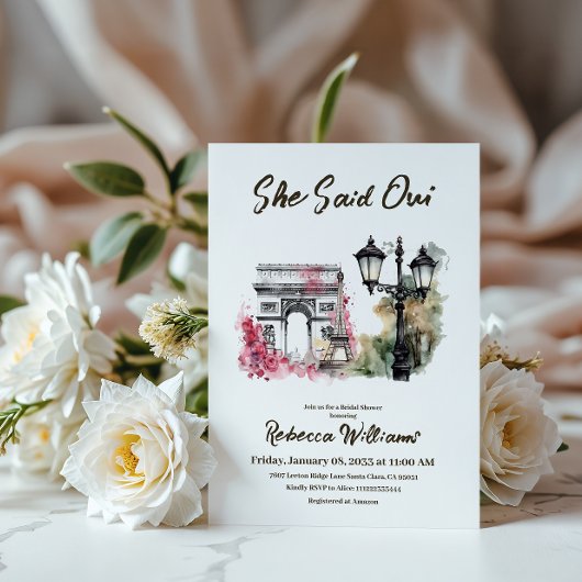 Sie sagte Oui Paris Brautparty Parisian Brunch Einladung