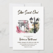 Sie sagte Oui Paris Brautparty Parisian Brunch Einladung (Vorderseite)