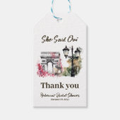 Sie sagte Oui Paris Brautparty Parisian Brunch Geschenkanhänger (Vorderseite)