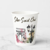 Sie sagte Oui Paris Brautparty Parisian Brunch Pappbecher (Rückseite)