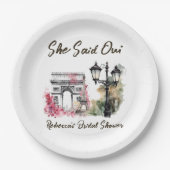 Sie sagte Oui Paris Brautparty Parisian Brunch Pappteller (Vorderseite)