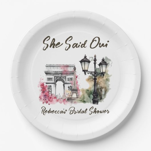 Sie sagte Oui Paris Brautparty Parisian Brunch Pappteller (Vorderseite)
