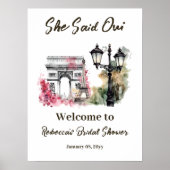 Sie sagte Oui Paris Brautparty Parisian Brunch Poster (Vorne)