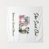 Sie sagte Oui Paris Brautparty Parisian Brunch Wandteppich (Vorderseite (Horizontal))