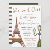 Sie sagte Oui! Paris, Frankreich Themed Brautparty Einladung (Vorne/Hinten)