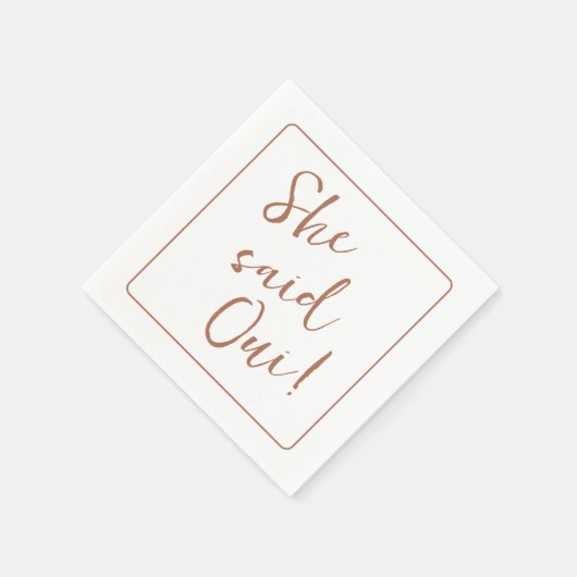 Sie sagte Oui! Paris, Frankreich Themed Brautparty Serviette (Ecke)