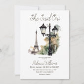 Sie sagte Oui Parisian Brautparty Brunch Einladung (Vorderseite)