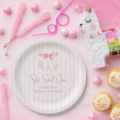 Sie sagte Oui Pink Bow Brautparty Pappteller (Party)