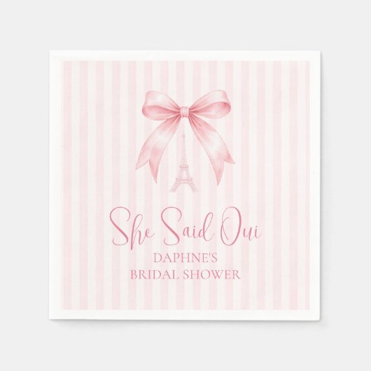 Sie sagte Oui Pink Parisian Serviette (Vorderseite)