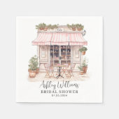 Sie sagte Oui Yes Paris Französisch Café Brautpart Serviette (Vorderseite)