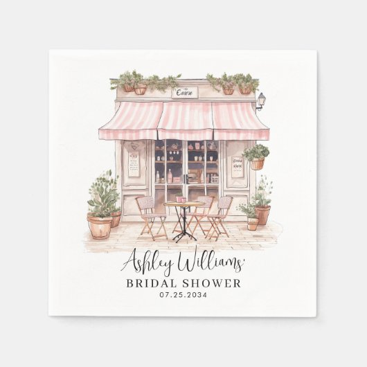 Sie sagte Oui Yes Paris Französisch Café Brautpart Serviette (Vorderseite)