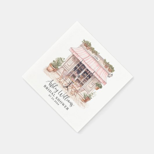 Sie sagte Oui Yes Paris Französisch Café Brautpart Serviette (Ecke)