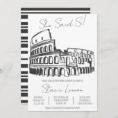 Sie sagte Si, Rom, Kolosseum Brautparty Einladung (Vorne/Hinten)