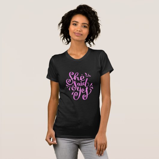 Sie sagte Wedding ja T-Shirt (Vorne ganz)