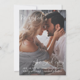 Sie sagte Yes 2 Foto QR Code Script Verlobung Einladung