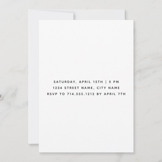 Sie sagte Yes Calligraphy Foto Engagement Party Einladung (Rückseite)