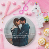 Sie sagte Yes Calligraphy Foto Engagement Party Pappteller (Party)