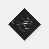 Sie sagte Yes Chic Script-Verlobung Serviette (Ecke)