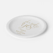 Sie sagte Yes Engagement Party Elegant Gold Pappteller (Schrägansicht)