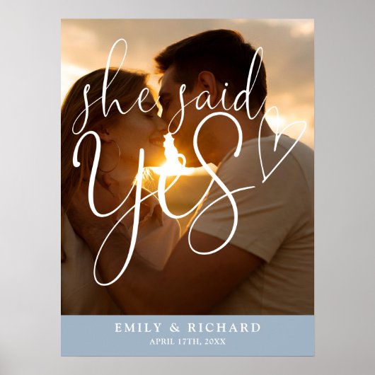 Sie sagte Yes Engagement Party Foto Willkommenszei Poster (Vorne)
