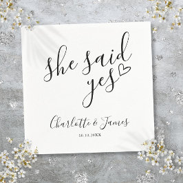 Sie sagte Yes Engagement Party Liebe Herz Serviette