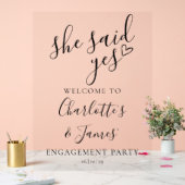 Sie sagte "Yes Engagement Party Willkommen Acrylschild (Hochzeit)