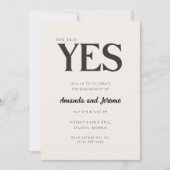 Sie sagte Yes Foto Engagement Party einladen Einladung (Vorderseite)