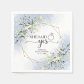 Sie sagte Yes Greenery Geometric Brautparty Serviette (Vorderseite)