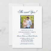 Sie sagte Yes Navy Engagement Party Einladung (Vorderseite)