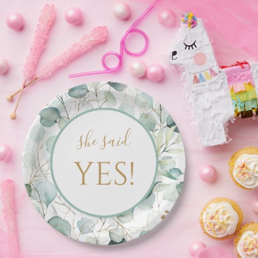 Sie sagte Yes Paper Teller Eucalyptus Brautparty (Party)