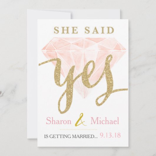 Sie sagte Yes Pink Diamond Ankündigung (Vorderseite)