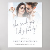 Sie sagte Yes Verlobung Foto Overlay Script Real Foliendrucke (Vorderseite)