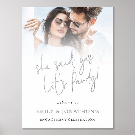 Sie sagte Yes Verlobung Foto Overlay Script Real Foliendrucke (Vorderseite)