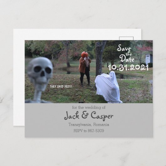 Sie sagten ja, spöttisch Hochzeit Ankündigungspostkarte (Vorne/Hinten)