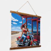 Sie sah aus wie eine echte Rebellin Wandteppich Mit Holzrahmen (Gewinkelt)