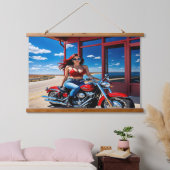 Sie sah aus wie eine echte Rebellin Wandteppich Mit Holzrahmen (Schlafzimmer)