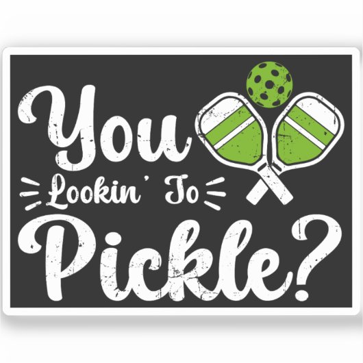 Sie schauen auf Pickle Pickleball Player Funny Aufkleber (Vorderseite)