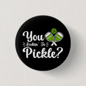 Sie schauen auf Pickle Pickleball Player Funny Button (Vorderseite)